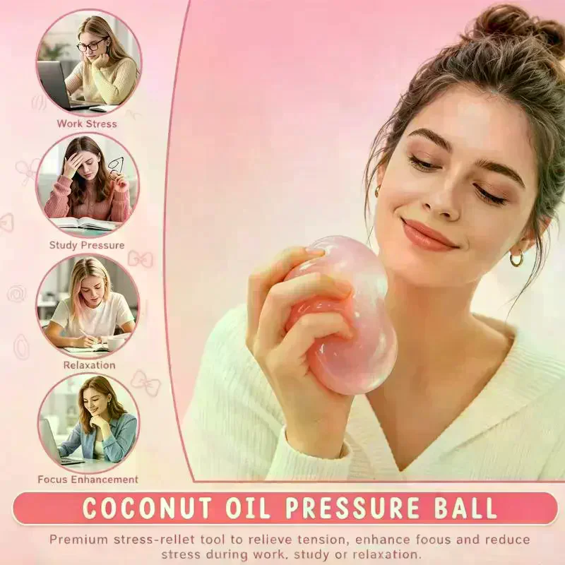 /GJ/Oil Pressure Ball Soft Novelty Toy Slow Rebound Portable Desktop Squeezer For Relaxation And Stress Relief Coconut