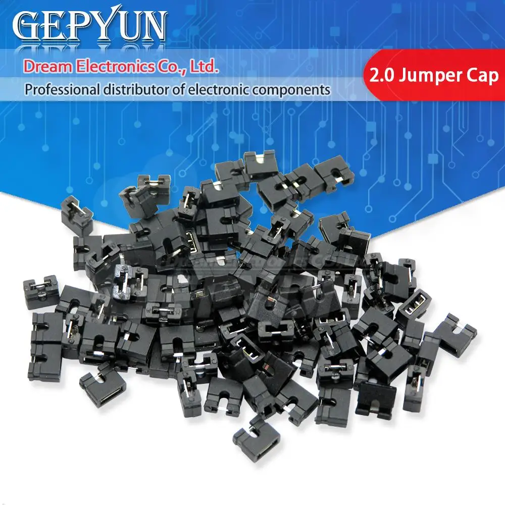 100PCS 2.0mm Pitch Jumper cap/short circuit cap spacing & Headers & Wire Housings Short / Long Type