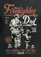 Firefighter Dad Fire Brigade Service Fireman  Fathers Day T-Shirt 100% Cotton O-Neck Short Sleeve Casual Mens T-shirt Size S-3XL