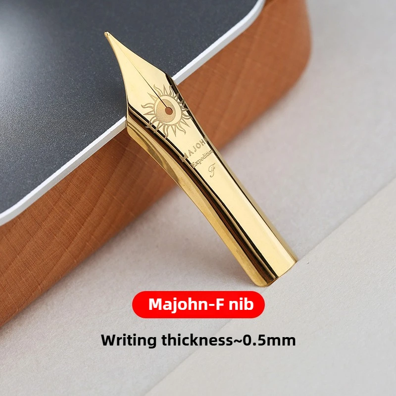 MAJOHN P140 Transparant Acryl Zuiger Vulpen Bock NO.8 F/M Penpunt Grote Inktcapaciteit Luxe Demonstrator Pen voor Schrijven