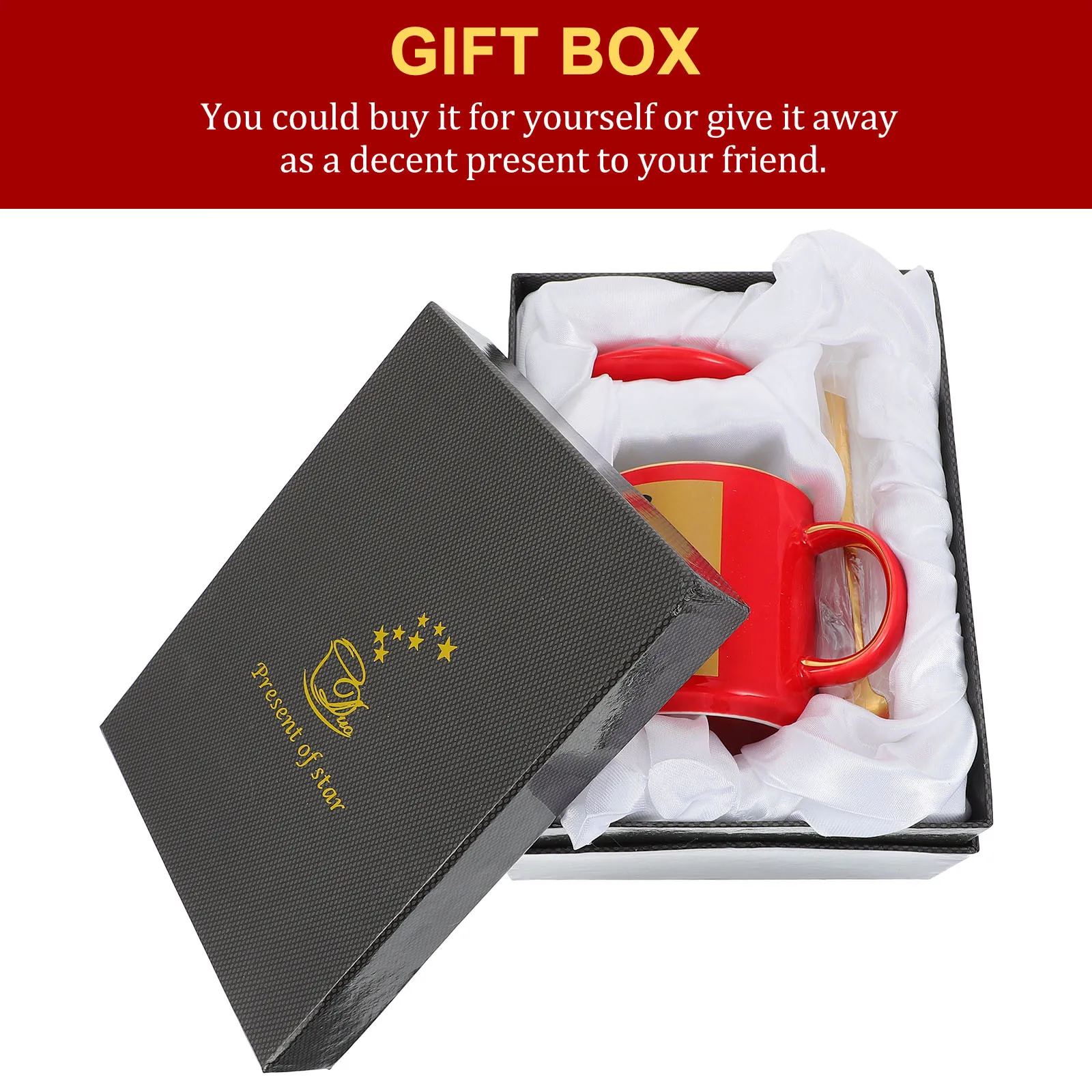 

1Set Chinese Style Ceramic Cup Tea Mug with Spoon Lid Creative Festival Decoration Coffee Milk Water Cup New Year Gift