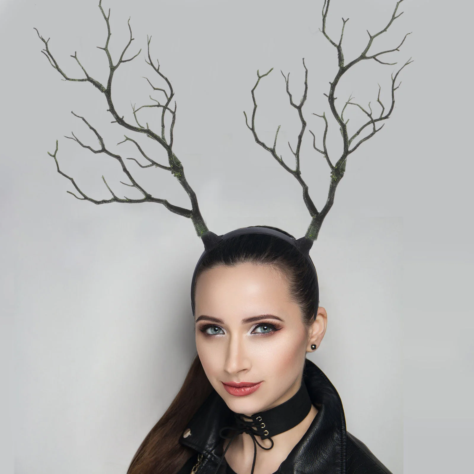 

3pcs Dark Style Deer Antler Hair Hoop Artificial Dried Tree Branches Plastic Fake Branch For Vase Decor Wedding Festival