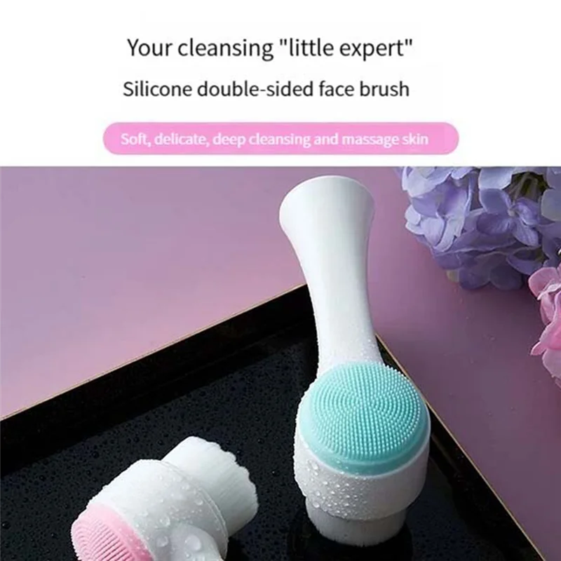 

A98G-3D Double-Sided Facial Cleanser, Manual Massage Facial Brush, Soft Bristle Double-Sided Facial Cleanser