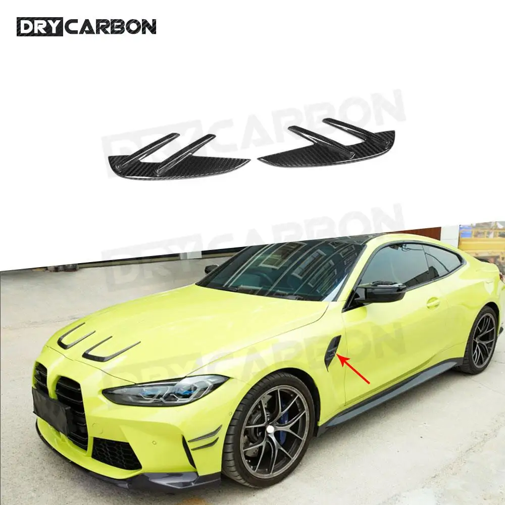 

DRY CARBON Front Bumper Fender Air Vent Trims Dry Carbon Fiber For BMW 3 4 Series G80 M3 G82 G83 M4 2021+ FRP Fender Cover Trims