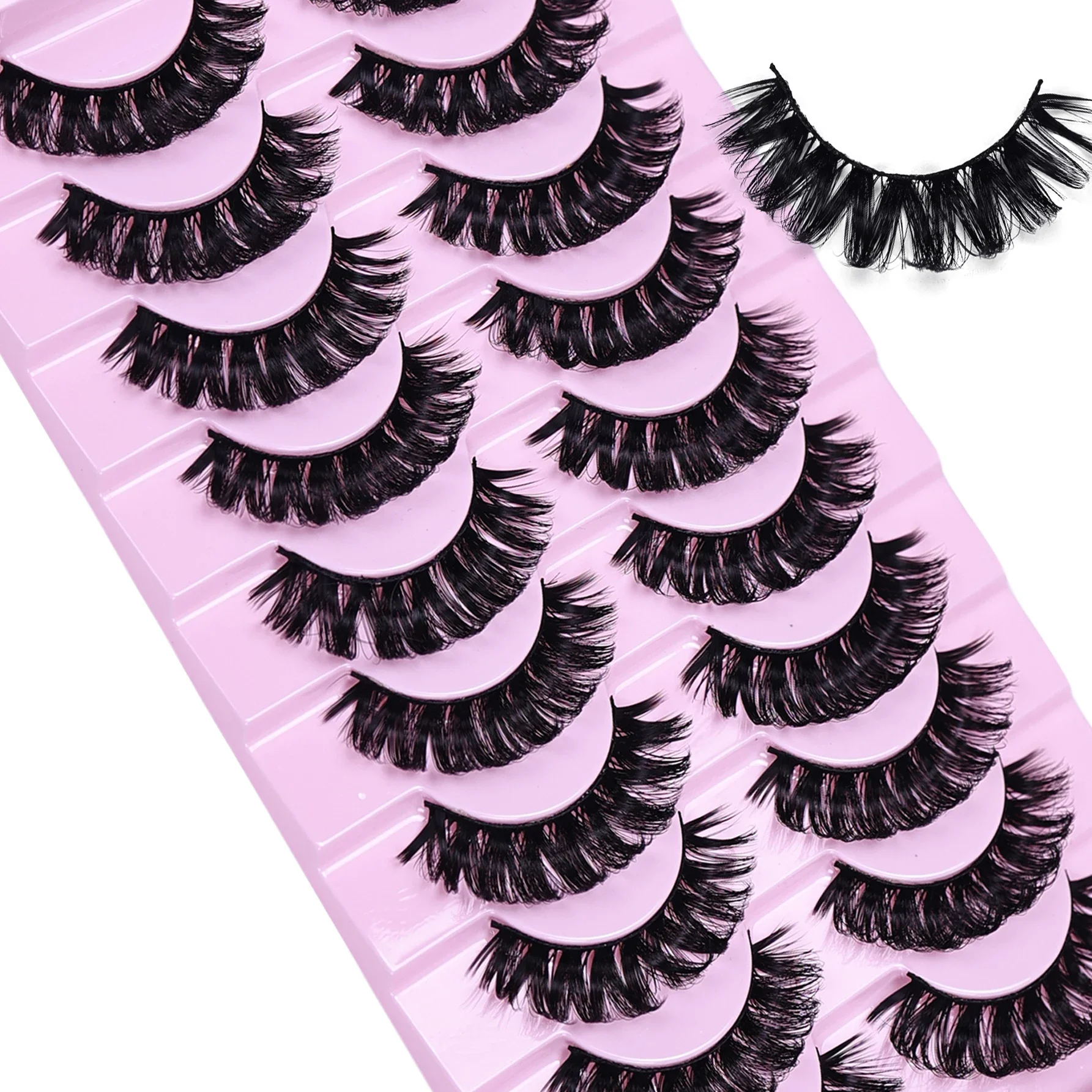 30 زوجًا/50 زوجًا من الرموش الصناعية المنفوشة رموش صناعية سميكة الحجم رموش اصطناعية مجعدة رموش اصطناعية