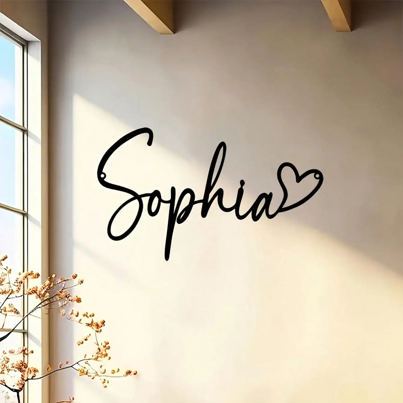 

Personalized Heart Metal Wall Art Custom Name Sign Stainless Steel Indoor Outdoor Decor Easy Adhesive Mounting Gift