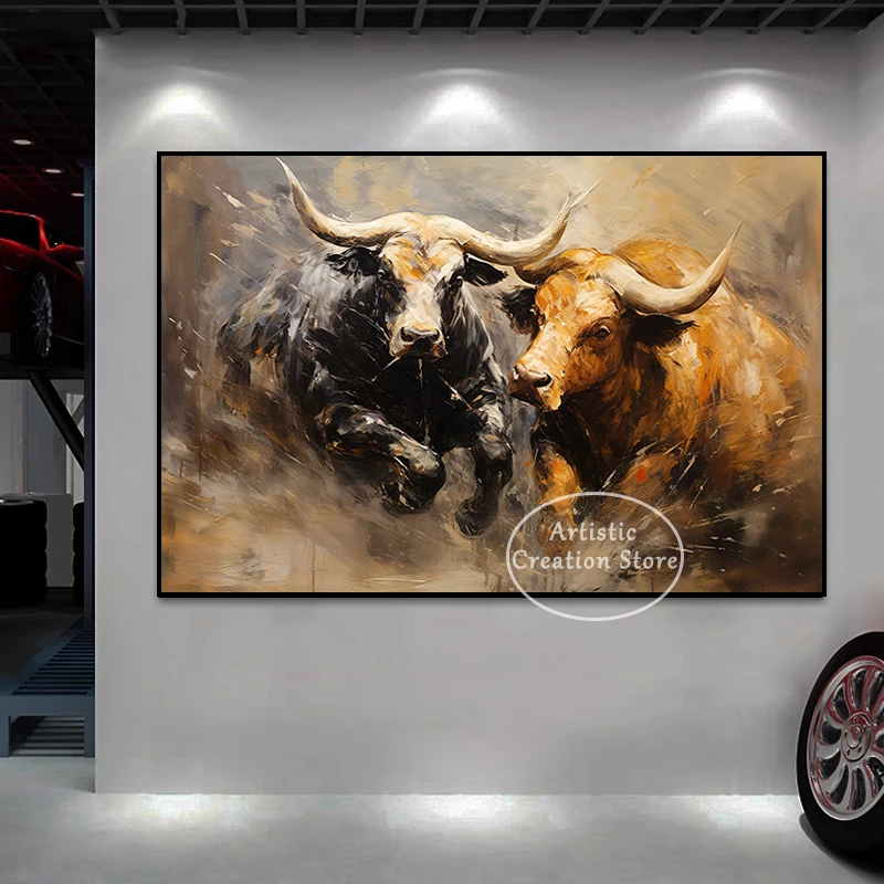 Matador Bullfighting Canvas painting prints Bull Portrait poster wall art modern office living room wall home decor Farmer gifts