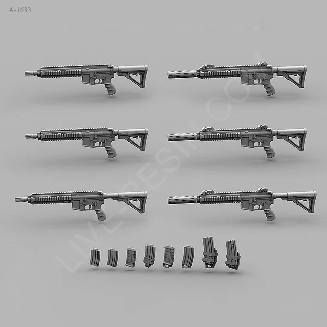 1/35 Resin model kits figure colorless and self-assembled 2 guns + magazines  A-1633