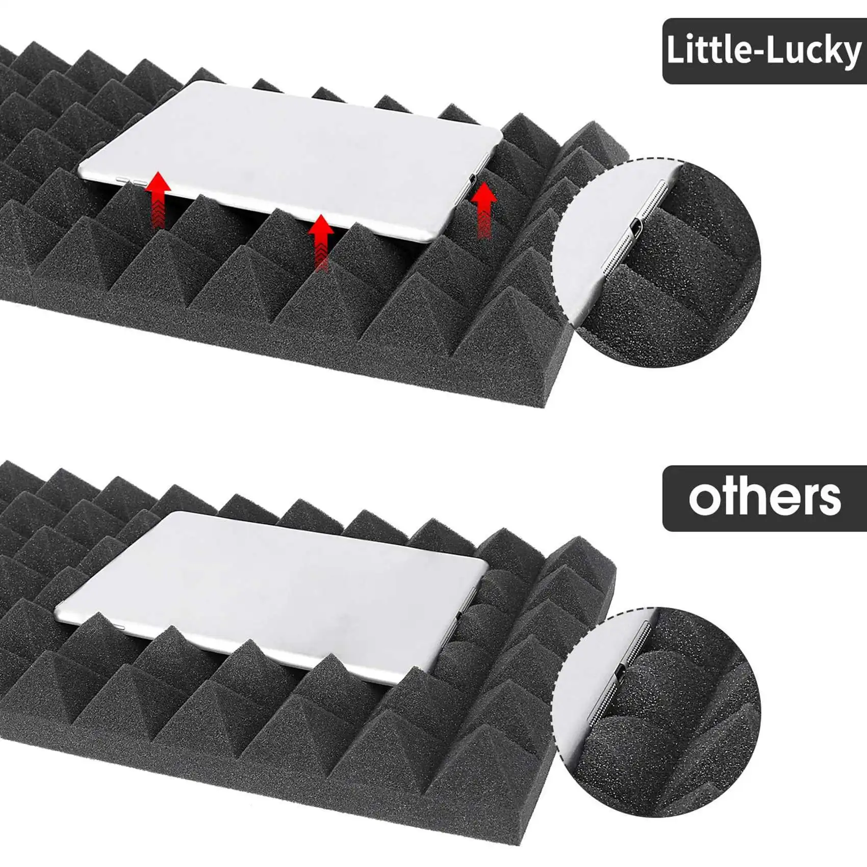 

CGDS-24Pcs 30X30X5CM Sound Insulation Cotton Sound Insulation Foam For Recording Studio Piano Room Sound Insulation Foam