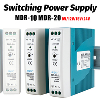 10W 20W Industrial Mini AC/DC Din Rail Power Supply Switch MDR-10 MDR-20 Single Output Switching Source 5V/12V/15/24V/48V