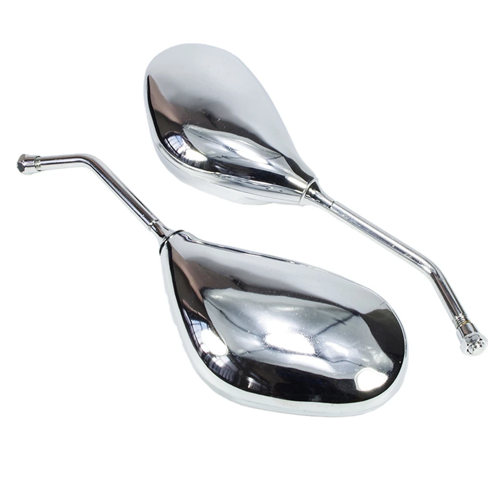 Chromed 10mm Motorcycle Side Mirrors for Yamaha Honda Suzuki Kymco KTM Piaggio Right Turn Thread Modified Rear View Back Mirrors