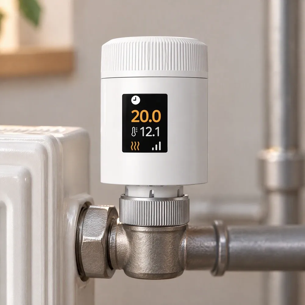 TRV-ZBT Smart Thermostatic Radiator Valve for Zigbee Smart for Home Ecosystems Featuring Weekly Scheduling and Remote App