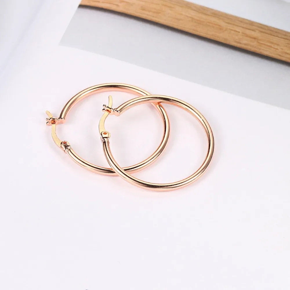 Minimalist and Trendy Rotundity Earrings Metal Copper Ear Loops  for Women Girls Accessories Piercing Charms Jewelry Gifts