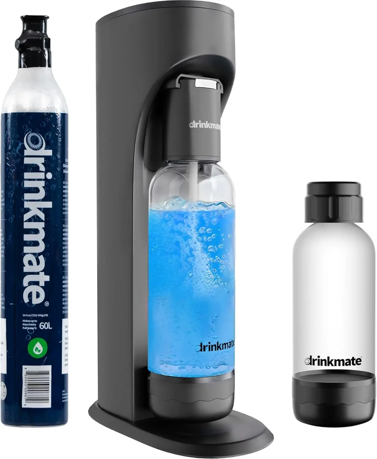 OmniFizz Sparkling Water and Soda Maker, Carbonates Any Drink, Special Bundle - Includes 60L CO2 Cylinder, Two Carbonation Bottl