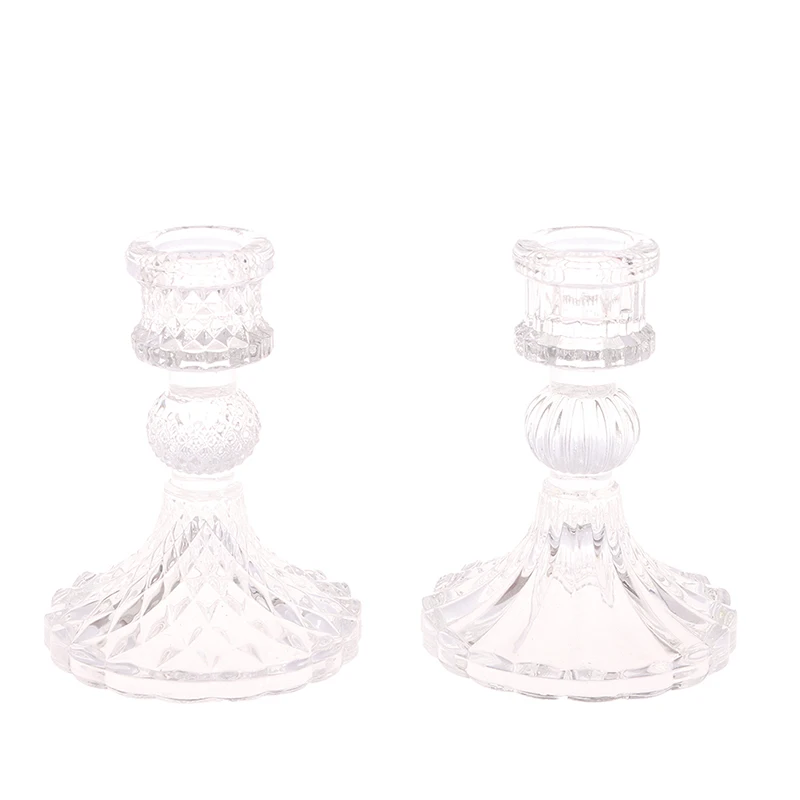 Tempat Lilin Kaca Vintage Transparan untuk Dekorasi Rumah dan Pernikahan
