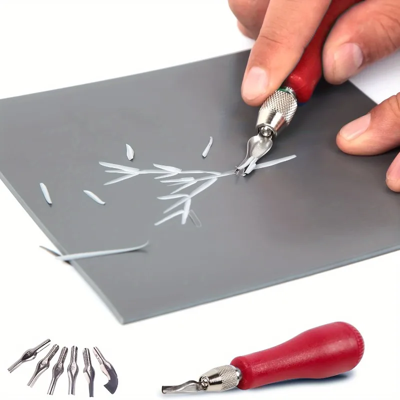 Multifunctional Engraving Cutter, Portable Linoleum Carving Tool ABS Non-slip Handle, Art Craft Supplies for Beginner