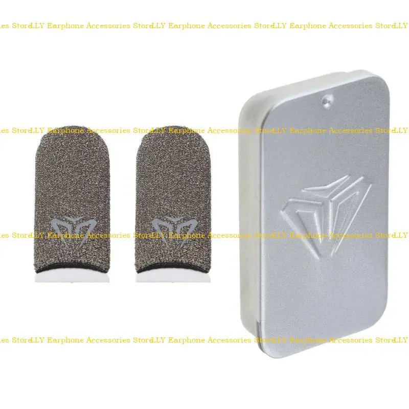 462E Finger Sleeve Sweatproof Breathable Finger Cover Pair for Mobile Game for Touch Screen Finger Gloves with Storage Bo