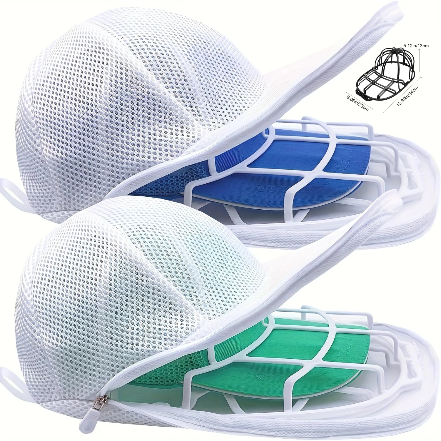 Upgraded Hat Washer Cage 1Pc,Cap Washing Frame with Mesh Laundry Bag,Anti-Deformation Baseball Cap Protector for Machine Laundry