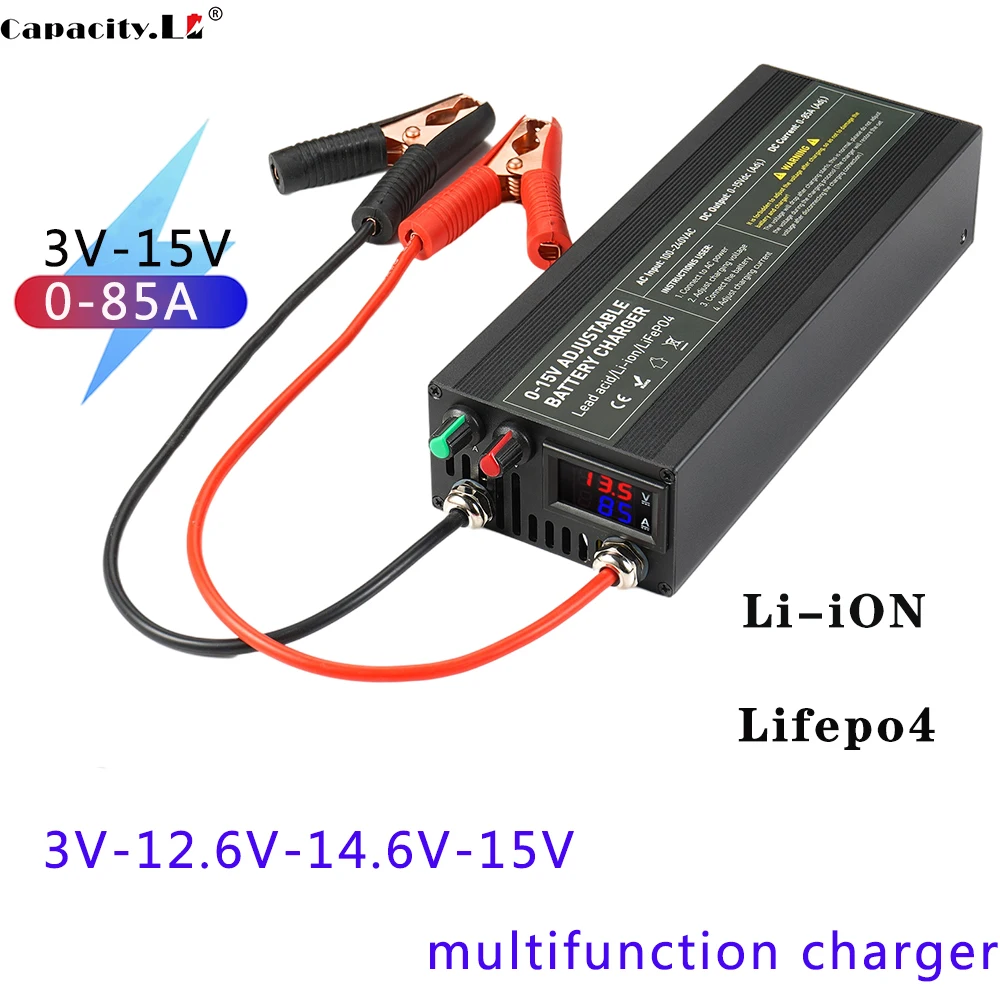 12V charger 60A 14.6V 900W Lifepo4 charger 85A Lithium battery Charger adjustable Voltage and Current Rechargeable Adapter