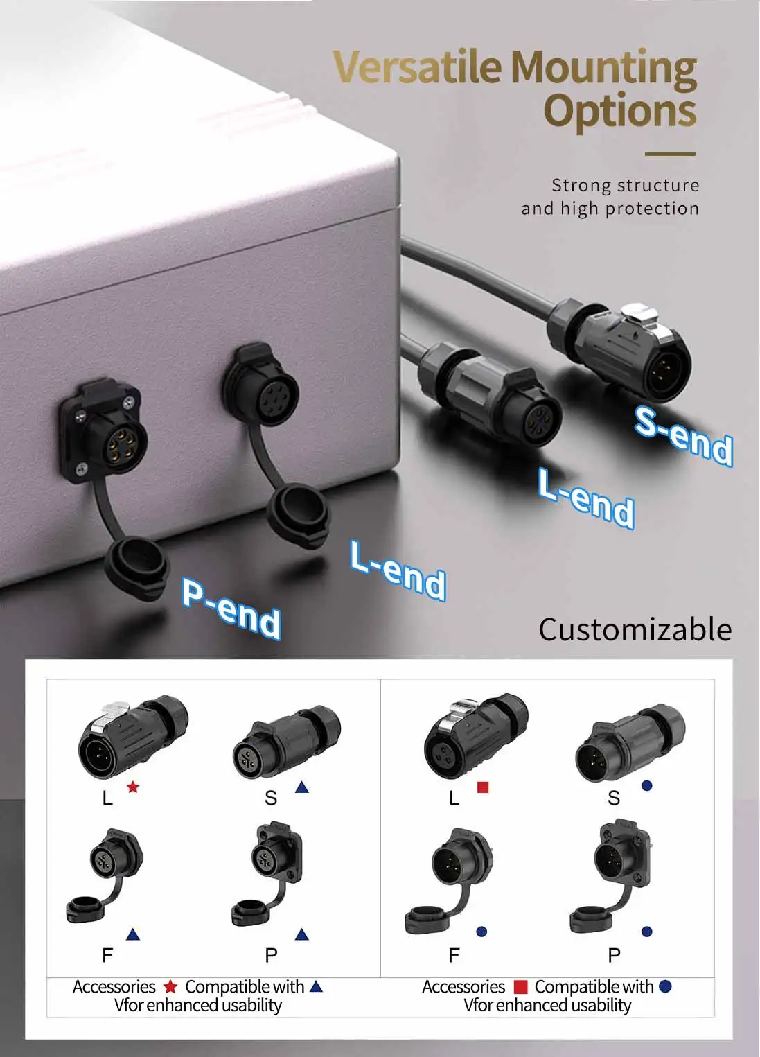 E-WeiChat LP20 IP68 Wasserdichter Runder Hochleistungsstecker 2-12 Pin Stecker + Buchse Schnellverbindung für Industrieautomation – Detail 9