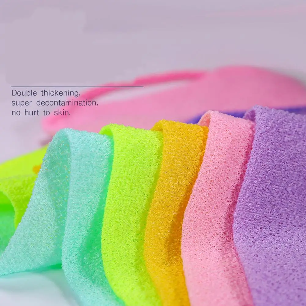 Portable Shower Bath Cloth Double-sided Exfoliating Washcloth Scrubber Bathing Tool For Women Men