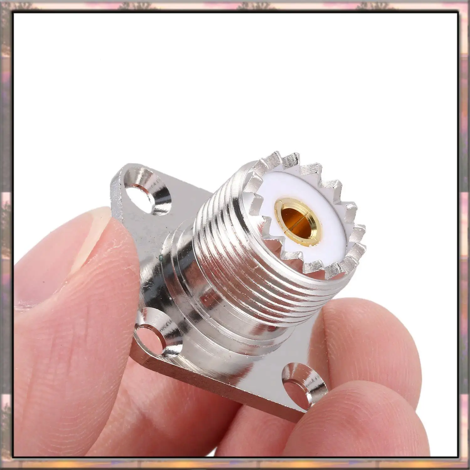 BAAZ HOT 1 Pz UHF Maschio PL259 A N Femmina M/F Dritto Coassiale Adattatore RF e 1 Pz UHF SO-239 Femmina Jack Forma Quadrata Tazza di Saldatura Co