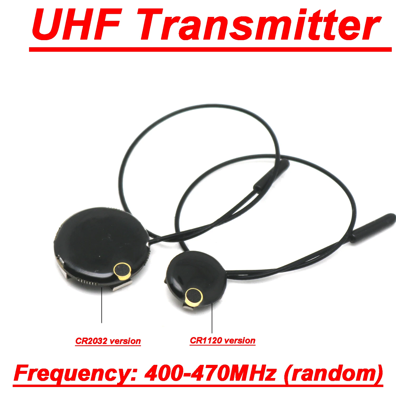 400-470Mhz nadajnik FM NFM UHF mikrofon bezprzewodowy transmisja dźwięku CR1220 CR2032 przycisk zasilacz baterii do walkie-talkie