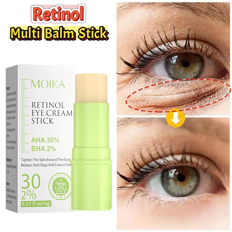 Retinol Eye Cream Stick Anti Wrinkle Aging Face Contour Lifting Lightening Finelines Dark Circle Moisturizing Brighten Cosmetics