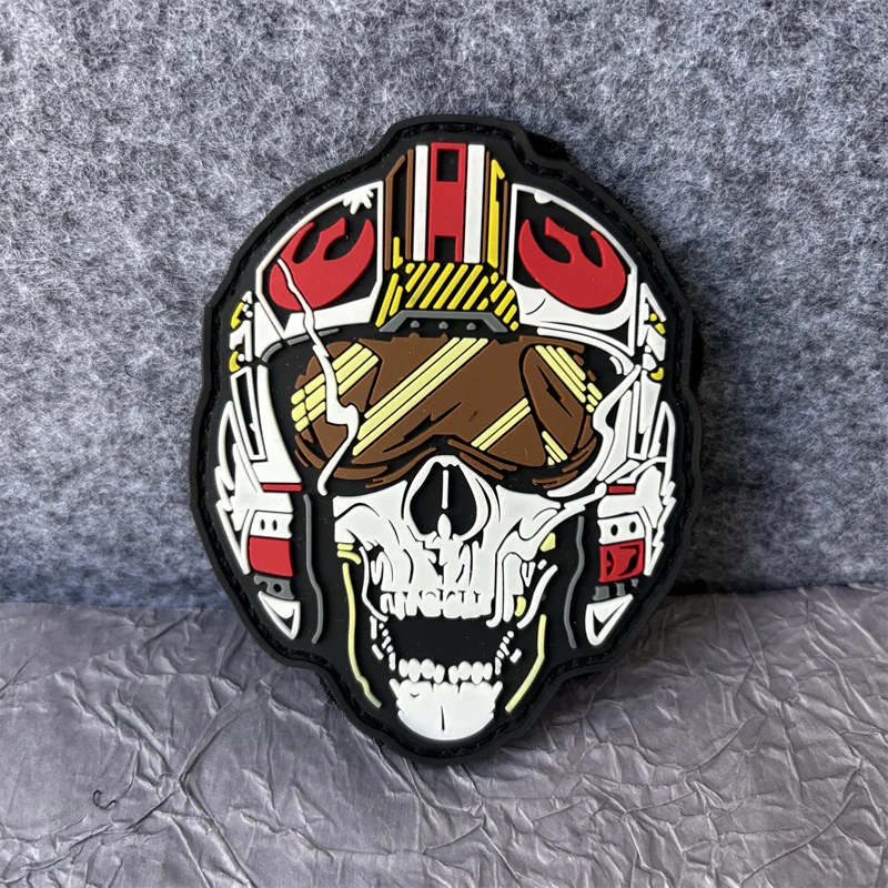

Tactical Helmet Skull Morale Badge 3D PVC Patch on Punk Clothes Personality Hook and Loop Military Patches Backpack Stickers