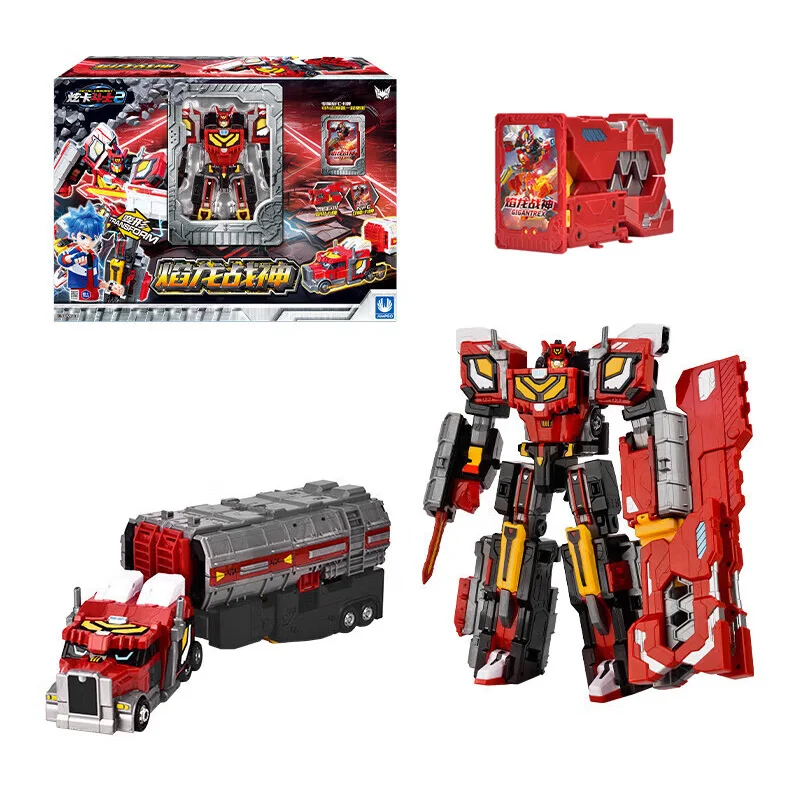 

New Metal Cardbot GIGANT REX Transforming Robot to Car Action Figures HEAVY IRON with Card Transformation Car Model Toys Gift