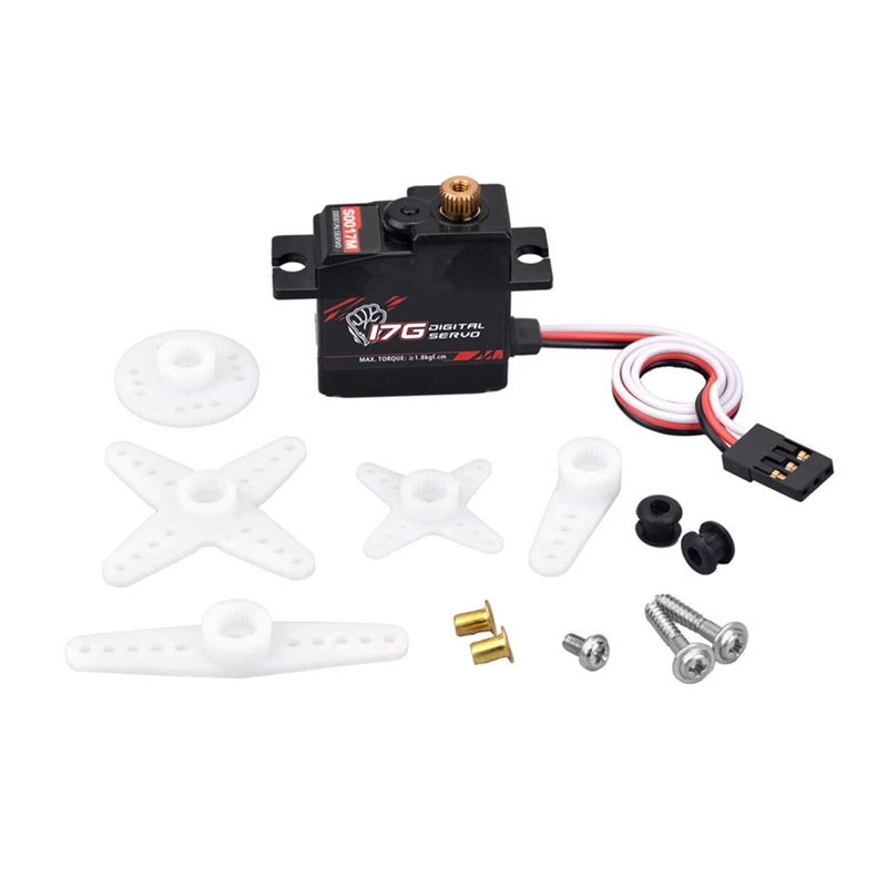 17G Metal Gear Digital Servo And Metal Servo Arm S0017M For WPL C14 C24 MN D90 MN99S RC Car Upgrade Parts