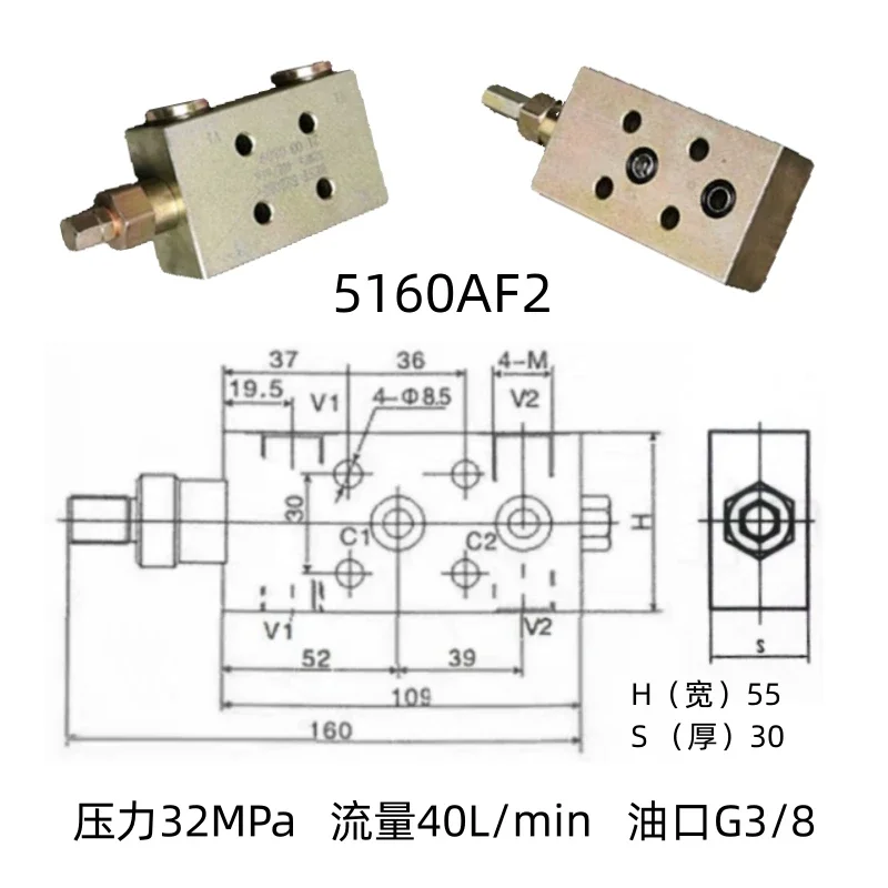 

Hydraulic Bidirectional Balance Valve 25160 25220 25330 AF BF Engineering Crane Hydraulic Lock Cylinder Check Valve