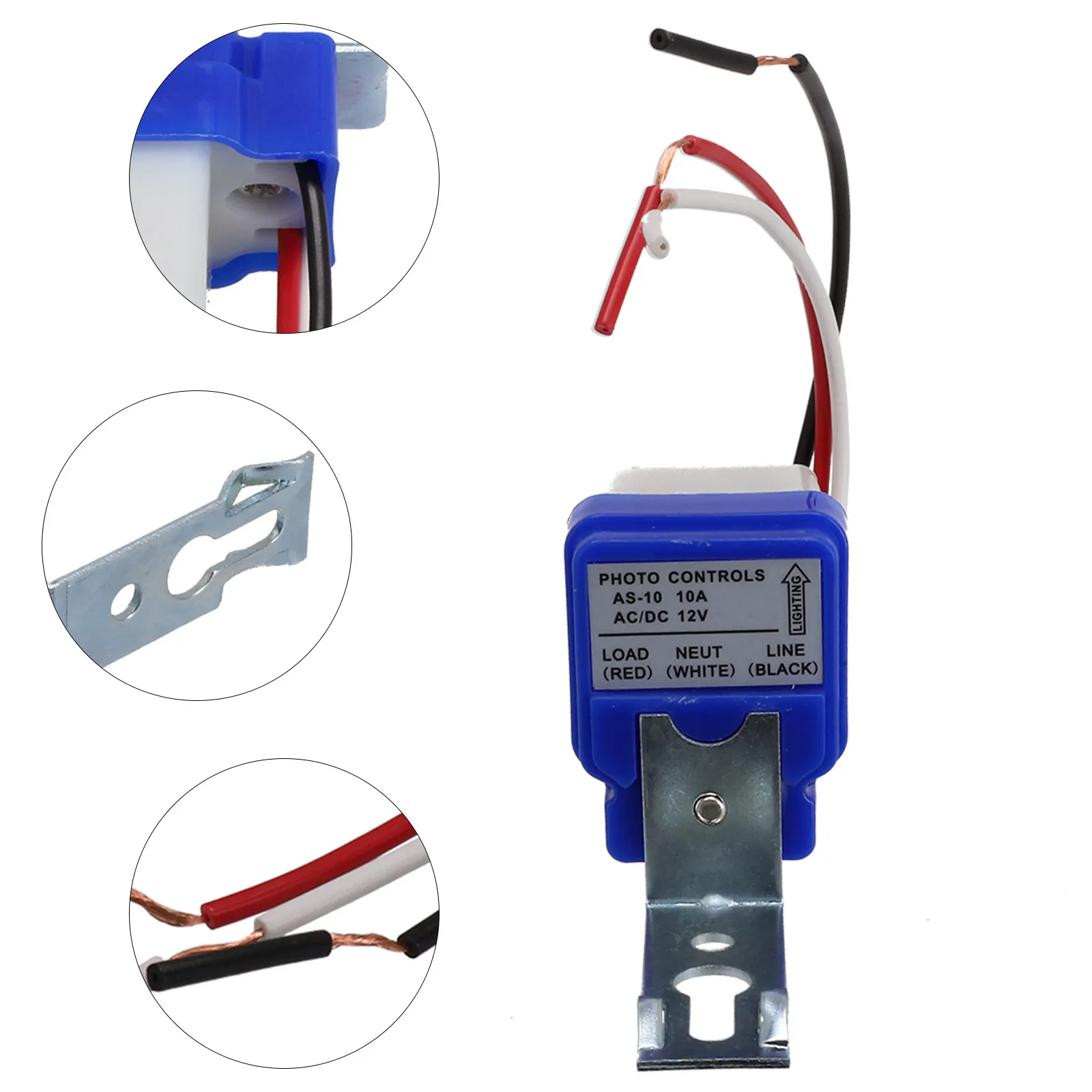 

Автоматический датчик-выключатель для уличных фонарей (фотоэлемент), AC/DC 12В/24В/220В, 10А, подходит для уличных фонарей и солнечных ламп