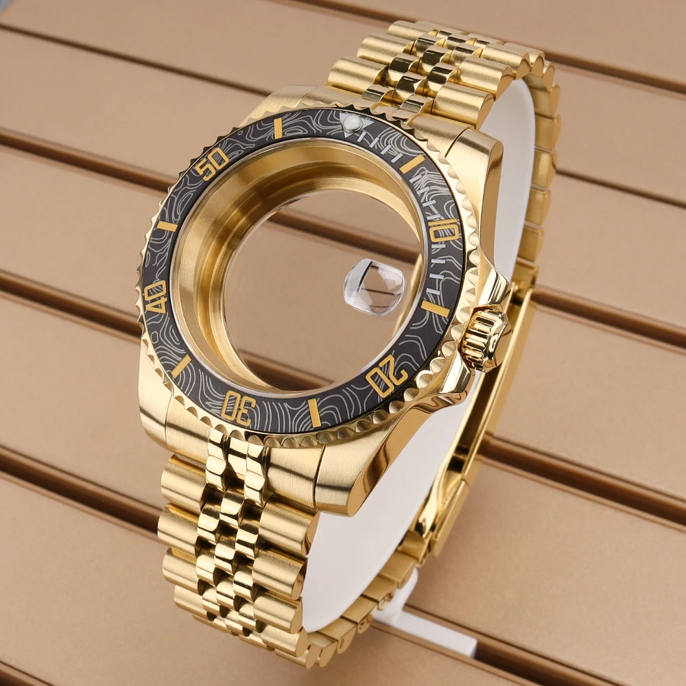 

40mm Luxury Watch Case 20mm Stainless Steel Strap For SUB GMT NH34 NH35 NH36 NH38 8215 Eta2824 Sapphire Glass Fashion Waterproof