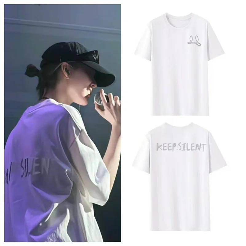 European Size Cotton T-Shirt New Secret LingOrm Orm Kornnaphat Same Casual Style Short Sleeve Printed Women's Top