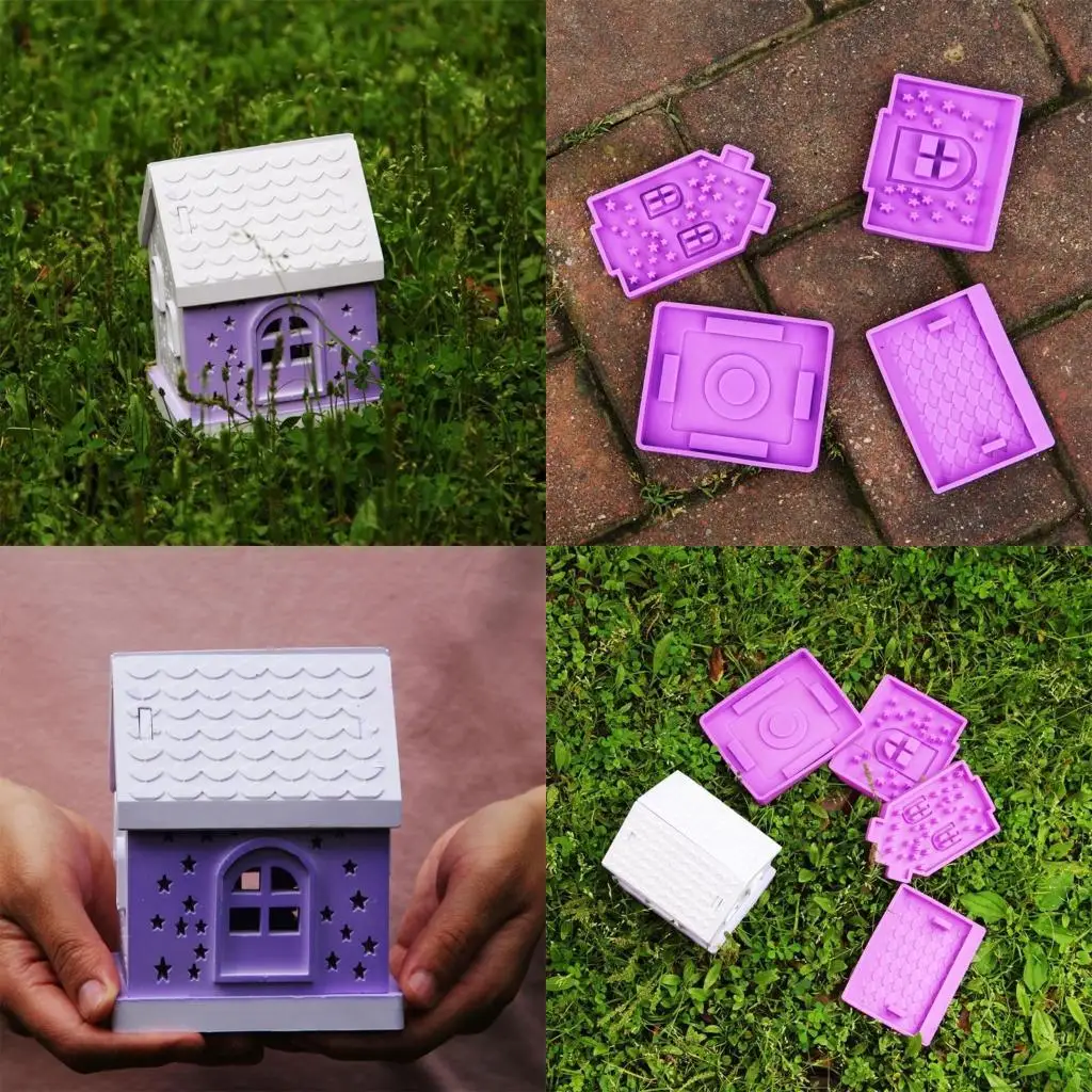 

X4YA Unique Star Snow House Holder Silicone Mold Home Decors Mold