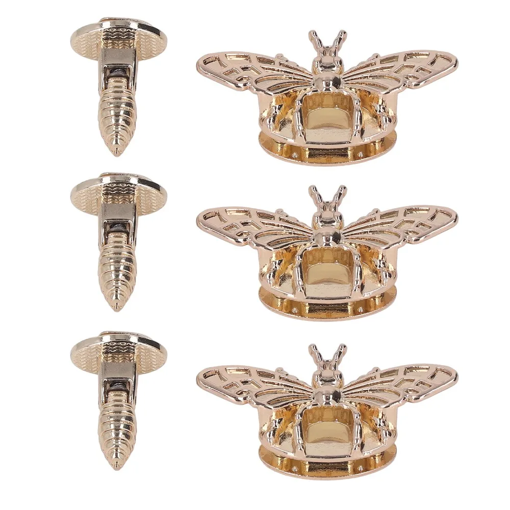 

3PCS Luggage Accessories Light Gold Clasp Turn Lock Rotatable Alloy Purse Lock 3D Bee Purse Closure Bag Making