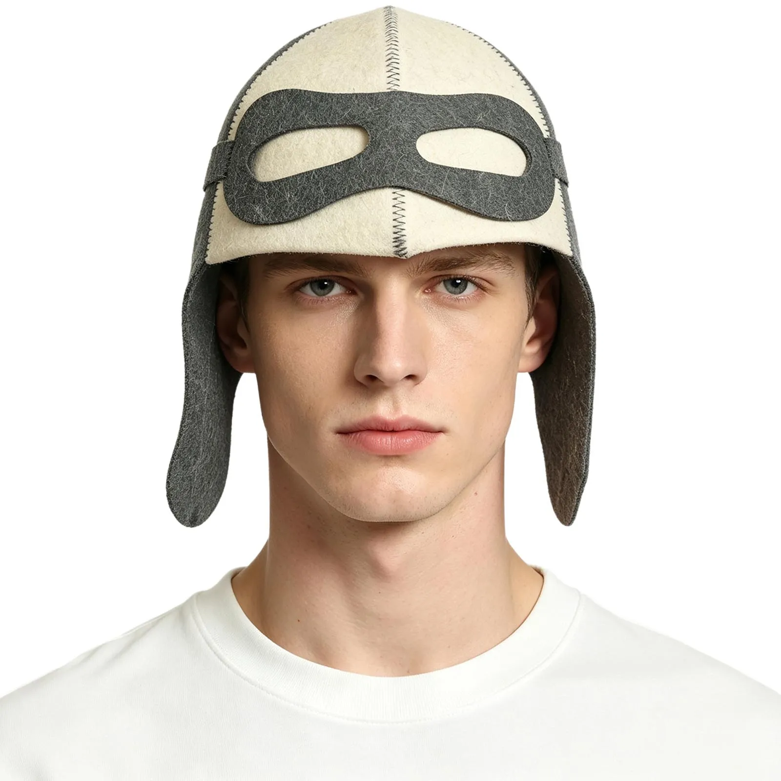 Men Women Color-blocked Pilot Felt Sauna Hat Water-absorbing Heat-insulating Bath Cap for Adult Steam Room Spa Casual Daily Life 2