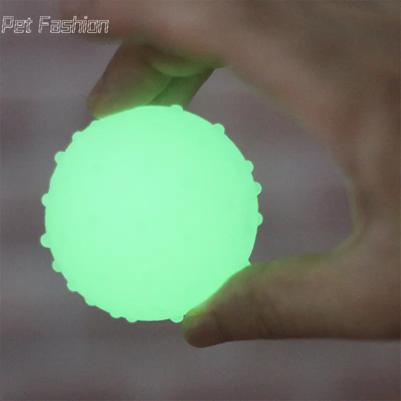 Fun Dog Puppy TPR Rubber Luminous Bouncy Ball Teeth Cleaning Chew Training Toy Pet Accessories