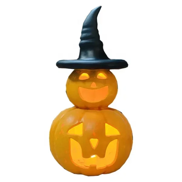 Halloween Fiberglass Pumpkin Sculpture Indoor Outdoor  Decoration