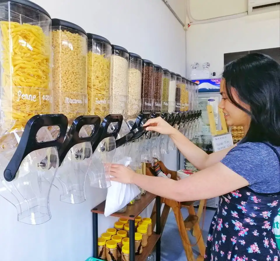 Dispensador de café y azúcar, dispensador de caramelos Skittles, dispensador a granel por gravedad para supermercado