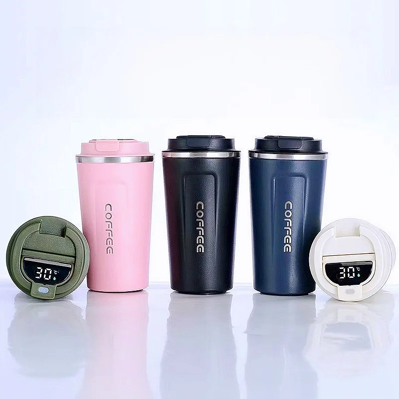 510ml Insulated Coffee Mug with Digital Temperature Display Portable Thermos Cup Tumbler Leakproof Stainless Steel Water Bottle