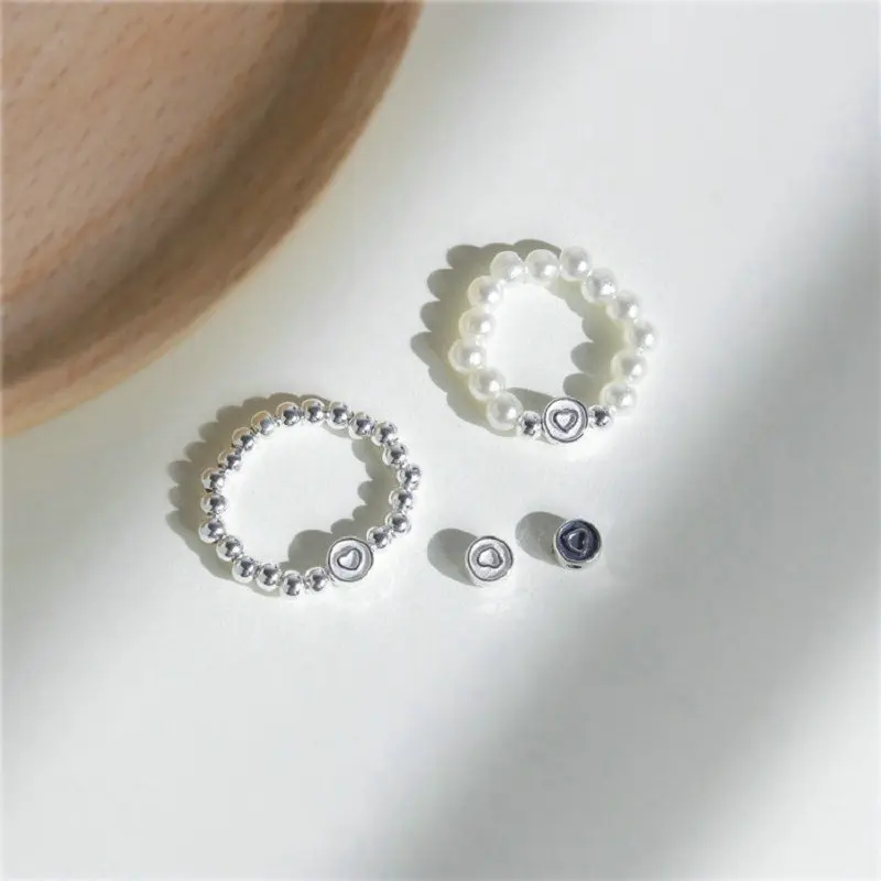 2pcs 925 Sterling Silver Heart  Spacer Charm Beads for DIY Bracelet Making Fine Jewelry Finding