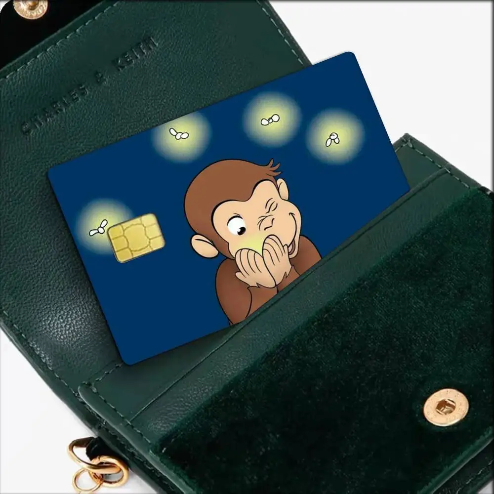 monkey Curious cute George   Waterproof Film Skin Cover Credit Card Stickers Debit Front Bank Bus Pass