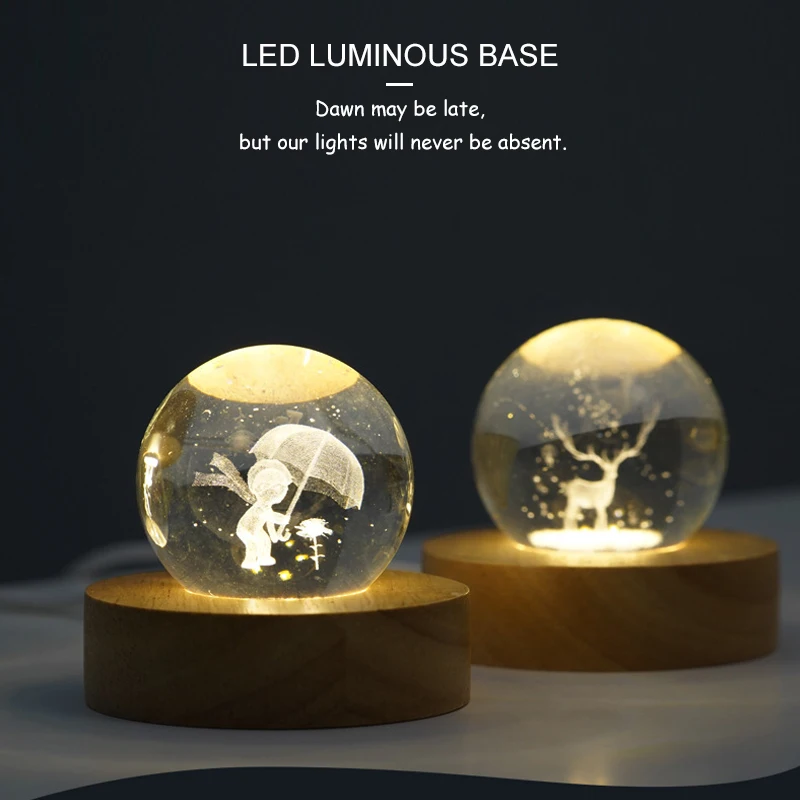 6/8/10CM Wood Desktop Decorative Lights Light Base Night Light Wooden Led Usb Display Light Stand Lamp Holder Lamp Art Ornament