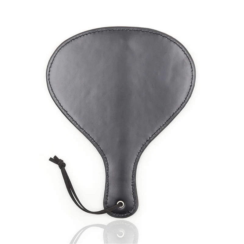 23CM Round Black PU Leather Spank，Horse Whip Flog Spank Paddle for Horse Training Crop Equestrian Riding Bat