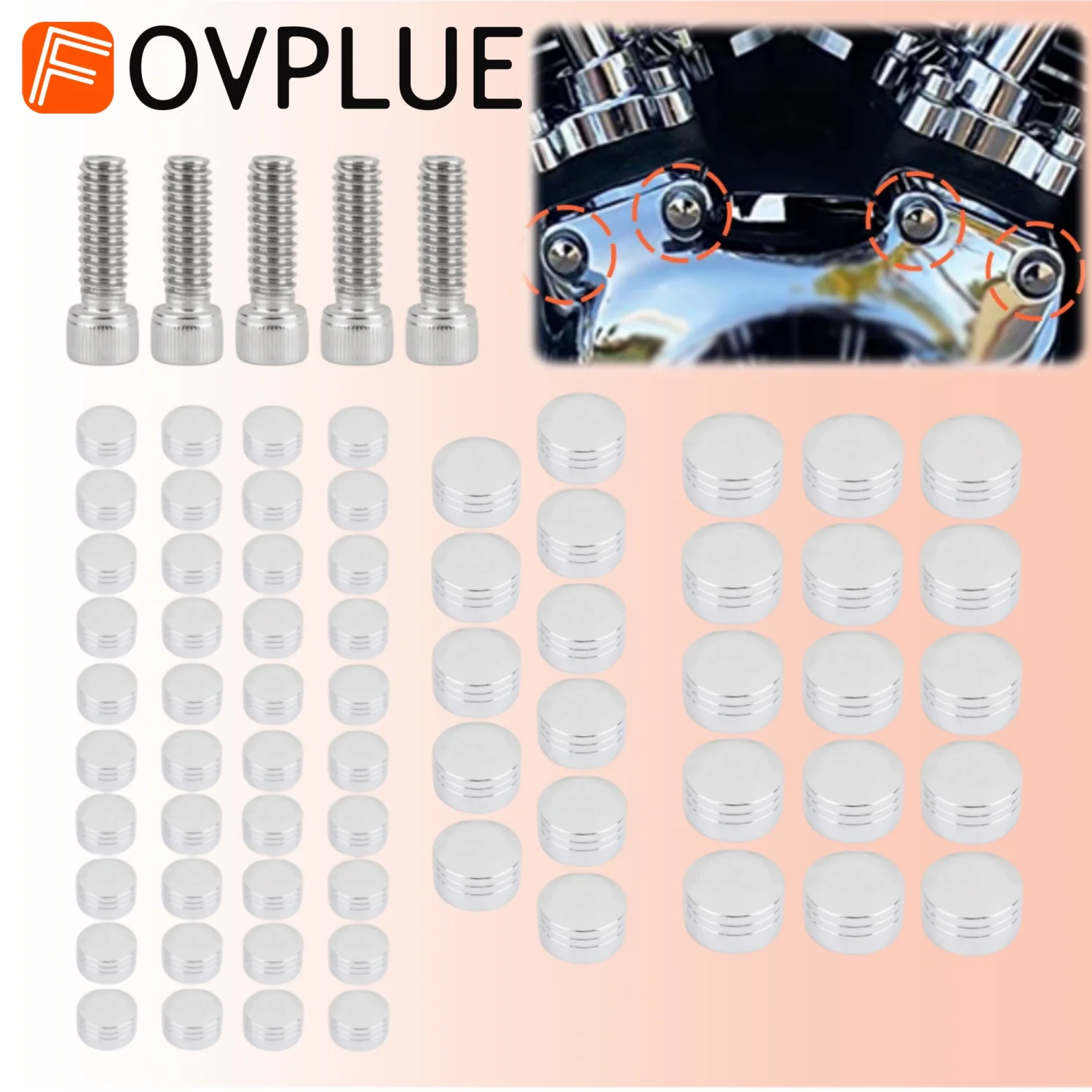 

Motorcycle accessories Engine Bolt Screw Cover Kit Aluminum alloy For Harley Road King Road Glide Street Electra Glide 2007-2016