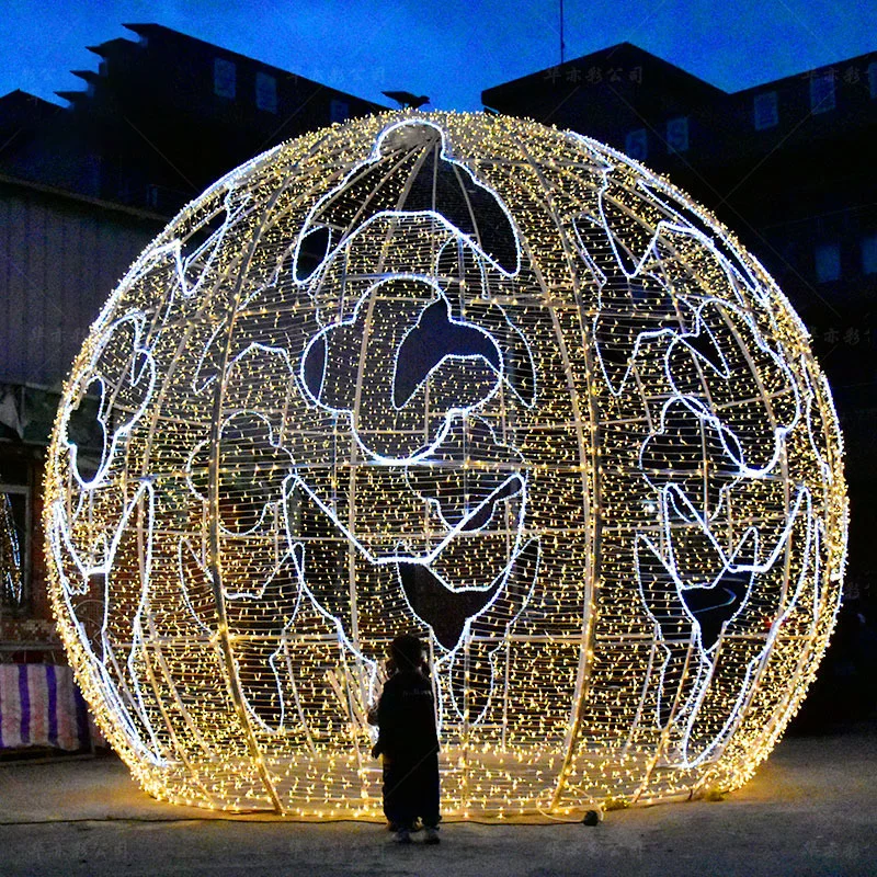 so-outdoor commercial christmas decoration giant big christmas balls & tree ornaments with lighting can be customized！