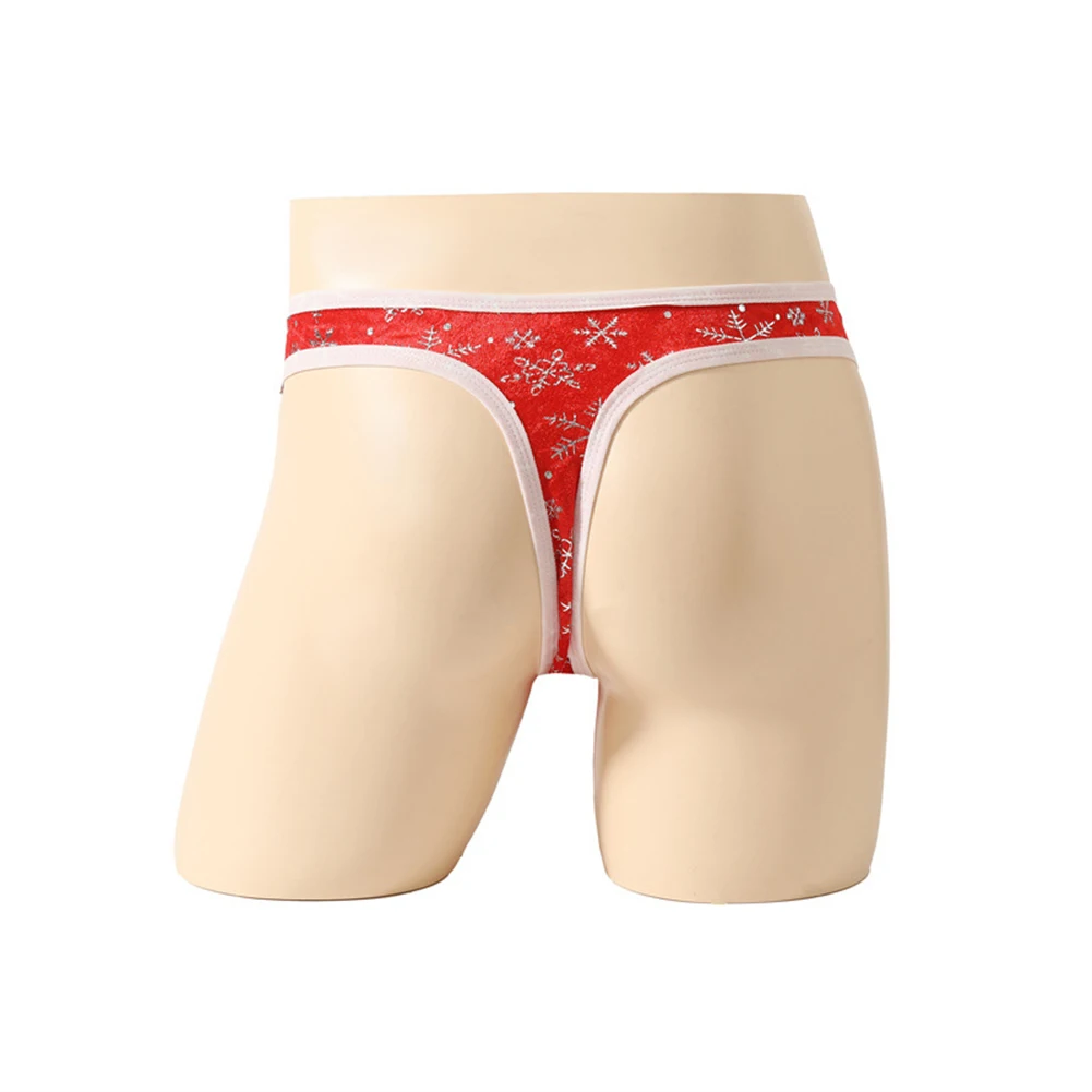 

Christmas Printed Men Thongs Briefs Bikini Elephant Trunk Pouch Sexy Lingerie Underwear G-strings Man Undershorts