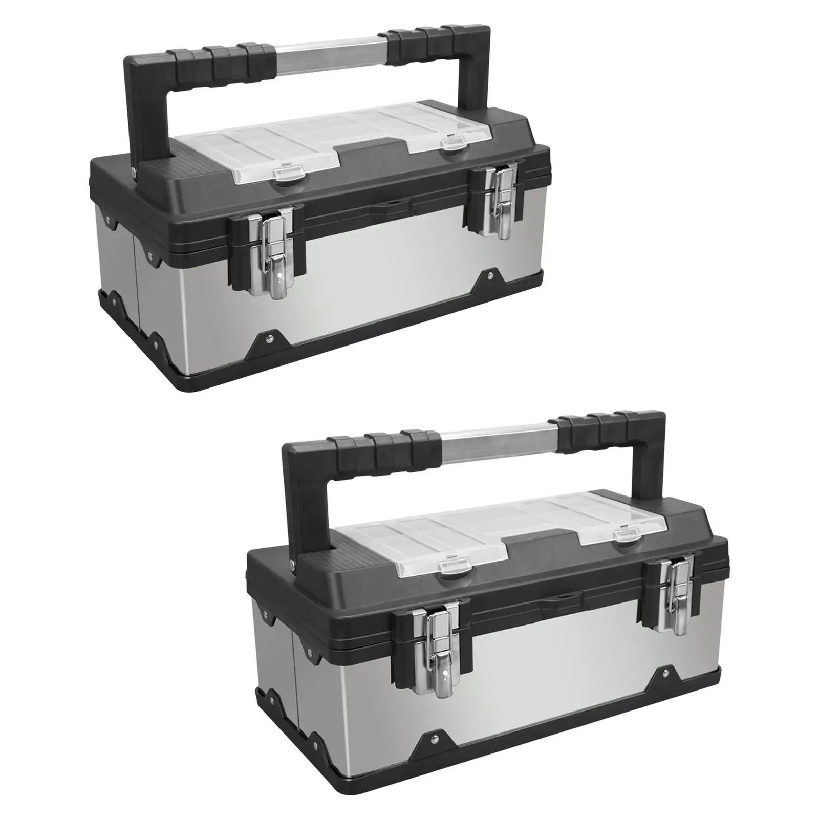 

Portable Tool Box Protector Hard Case Protection with Removable Tray with Lock for Household Small Tools Fishing Tackles